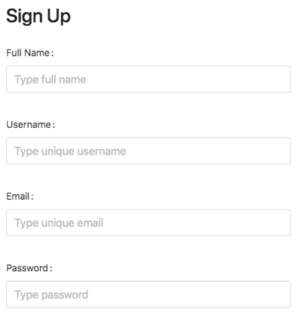 Classic sign up form
