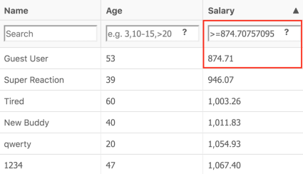 copy the full number, which comes from the backend, and paste it into the filter