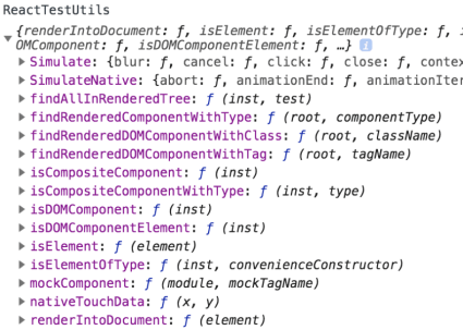 ReactTestUtils in console