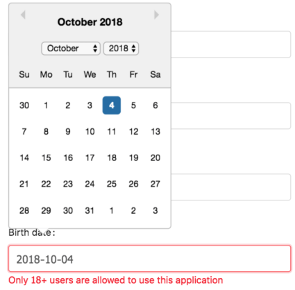 Datepicker component